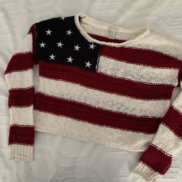 🇺🇸 FOURTH OF JULY Forever 21 Cropped Sweater - Picture 2 of 8